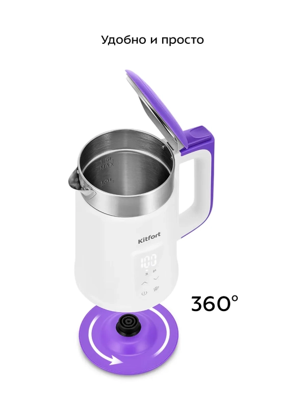 Чайник электрический с терморегулятором КТ-6717 - 1,5 л