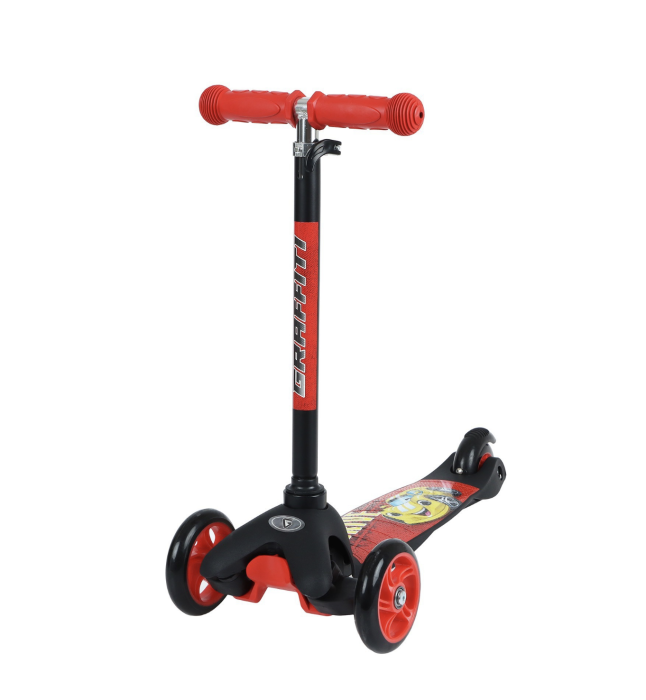 Cамокат GRAFFITI Drive, колёса PU 110/75 мм, ABEC 7, цвет красный