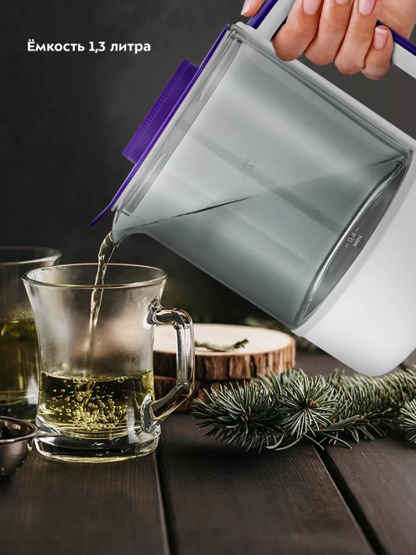 Чайник электрический стеклянный КТ-6191 - 1.3 л