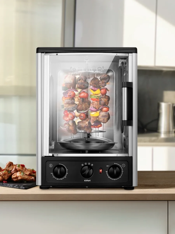 Электрошашлычница "2 в 1" для дома КТ-1409 - 1500 Вт