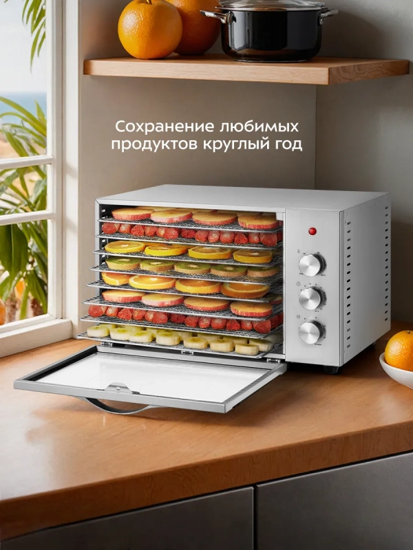 Сушилка для овощей и фруктов с УФ-лампой КТ-1985 - 620 Вт Сушилка для овощей и фруктов с УФ-лампой КТ-1985 - 620 Вт