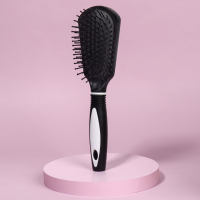 Расчёска массажная, 6,5 &times; 24 см, цвет чёрный/белый