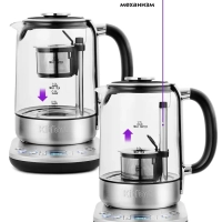Чайник электрический стеклянный КТ-6116 - 1.7 л Чайник электрический стеклянный КТ-6116 - 1.7 л