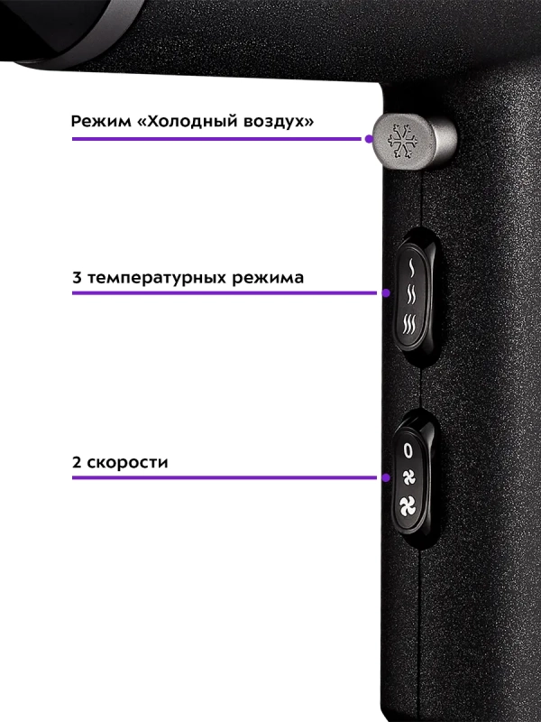 Фен для волос КТ-3231 - 2000 Вт - 2 скорости