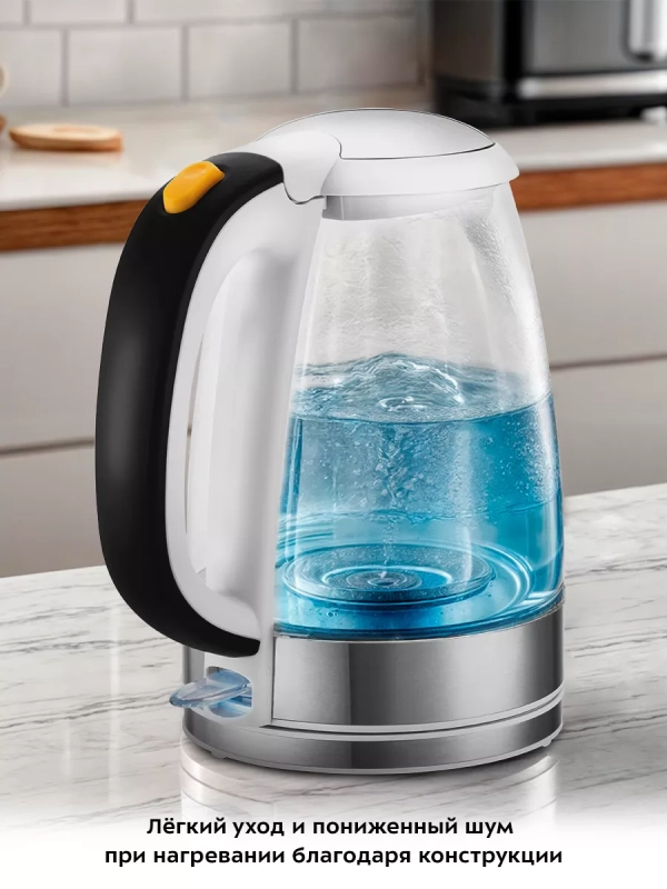 Чайник электрический стеклянный с подсветкой КТ-6627 - 1.7 л Чайник электрический стеклянный с подсветкой КТ-6627 - 1.7 л