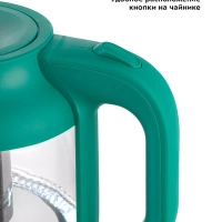 Чайник электрический стеклянный маленький КТ-6663 - 1.2 л Чайник электрический стеклянный маленький КТ-6663 - 1.2 л