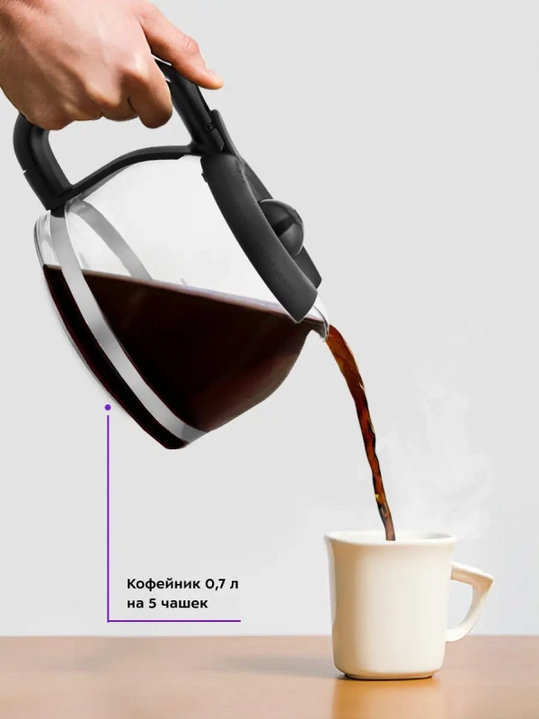 Кофеварка капельная электрическая КТ-738 - 700 Вт - 0.7 л