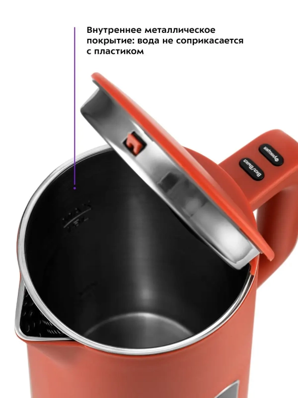 Чайник электрический металлический пластик КТ-6115 - 1.5 л