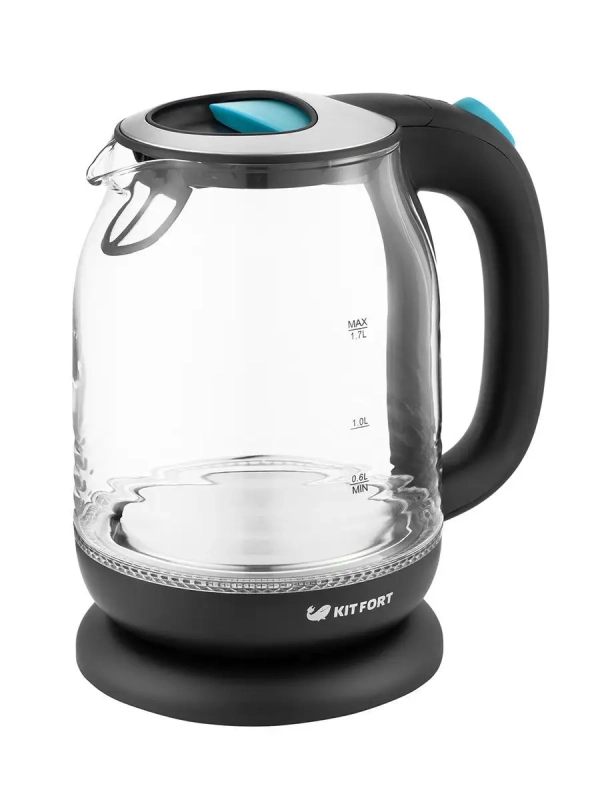 Чайник электрический стеклянный с подсветкой КТ-654 - 1.7 л Чайник электрический стеклянный с подсветкой КТ-654 - 1.7 л