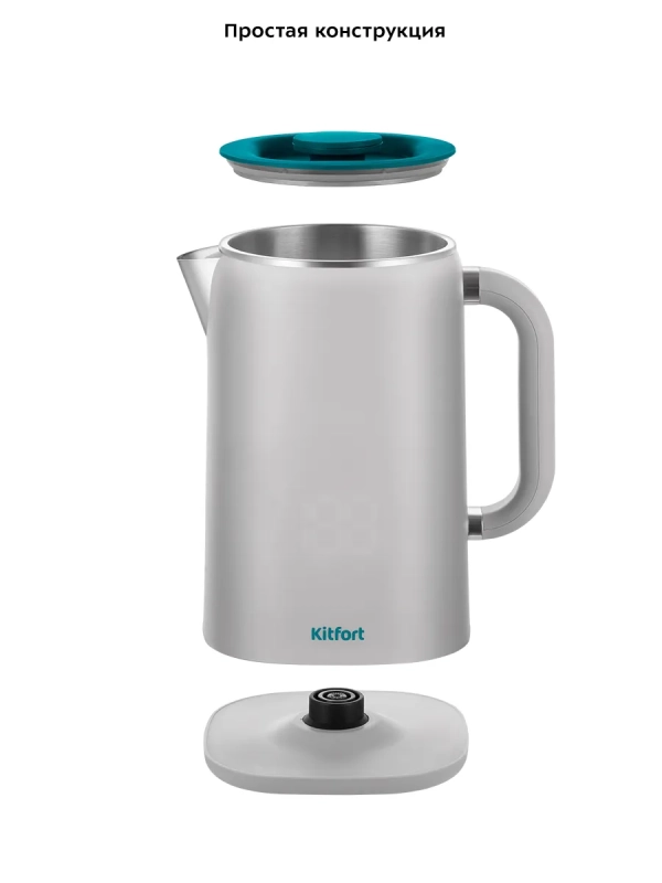 Чайник электрический с термодатчиком КТ-6687 - 1.7 л