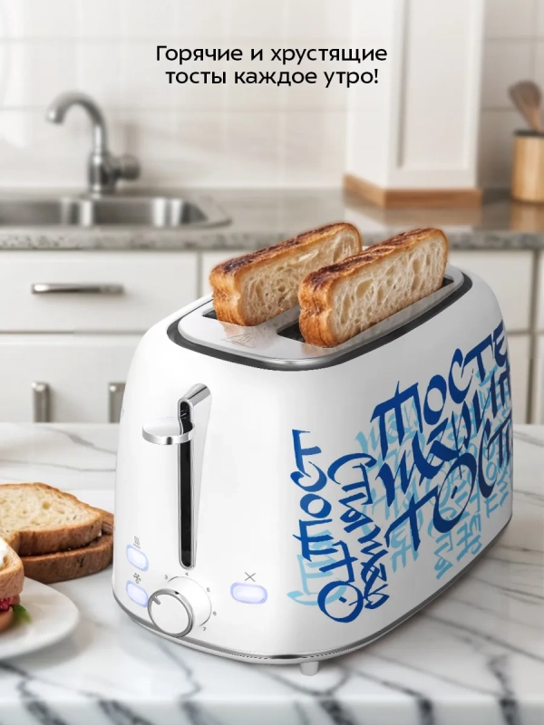 Тостер для хлеба с поддоном для крошек КТ-6867 - 920-1080 Вт