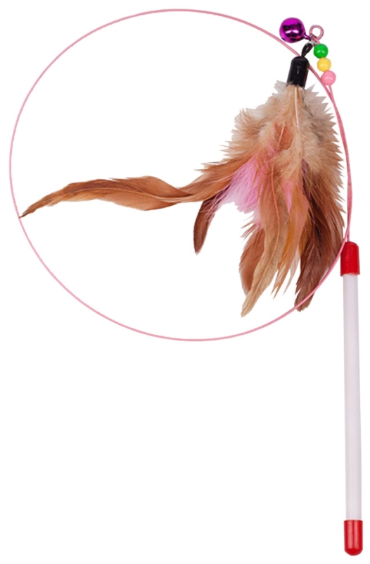 Удочкка дразнилка для кошек металлическая с перьями Удочкка дразнилка для кошек металлическая с перьями