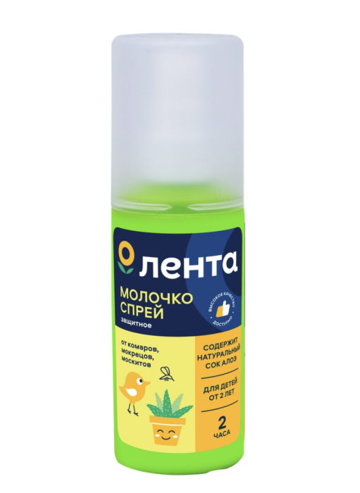 Молочко-спрей для детей ЛЕНТА Защита от комаров до 2 часов, 2+, 100мл