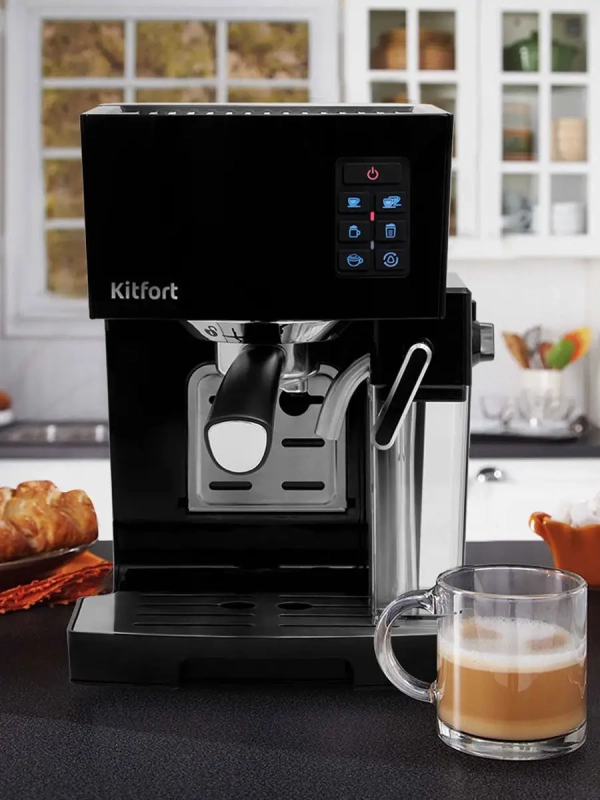 Кофеварка рожковая электрическая КТ-743 - 1400 Вт - 1.4 л Кофеварка рожковая электрическая КТ-743 - 1400 Вт - 1.4 л