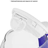 Чайник электрический стеклянный с подсветкой КТ-6140 - 1.7 л