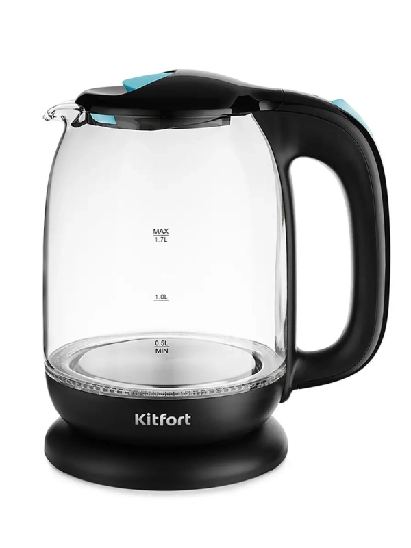 Чайник электрический стеклянный с подсветкой КТ-625 - 1.7 л