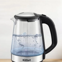 Чайник стеклянный с терморегулятором КТ-6677 - 1,7 л Чайник стеклянный с терморегулятором КТ-6677 - 1,7 л