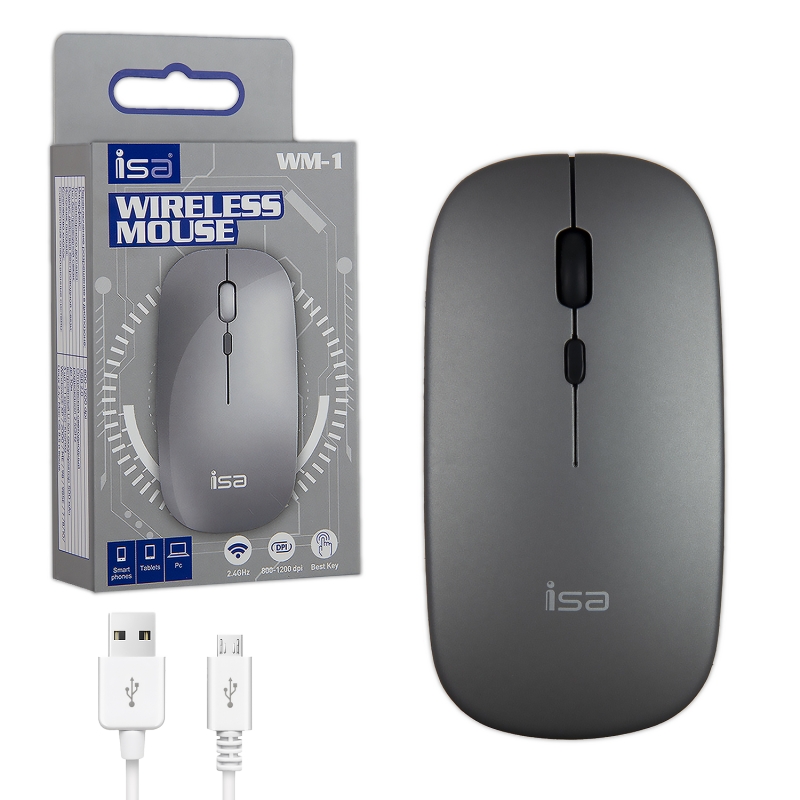 Беспроводная оптическая мышь WM-1 ISA серебро Беспроводная оптическая мышь WM-1 ISA серебро