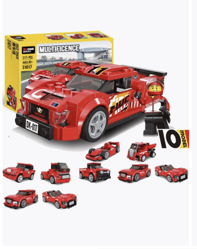 Конструктор 10 в 1 гоночный автомобиль 217 деталей