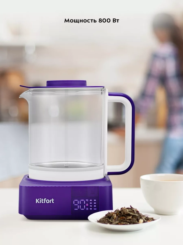 Чайник электрический стеклянный КТ-6191 - 1.3 л