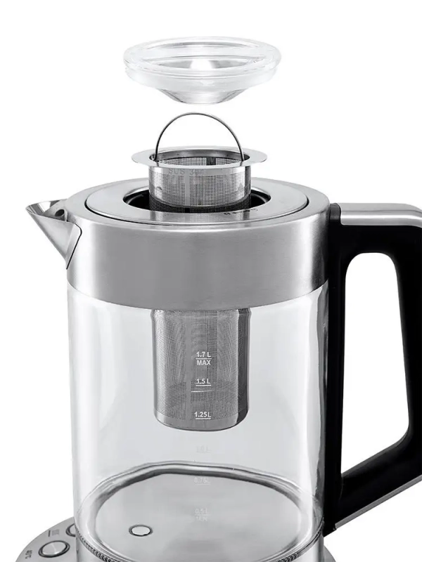 Чайник электрический стеклянный с подсветкой КТ-622 - 1.7 л