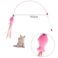 Удочка дразнилка для кошек металлическая с мягкой рыбкой Удочка дразнилка для кошек металлическая с мягкой рыбкой