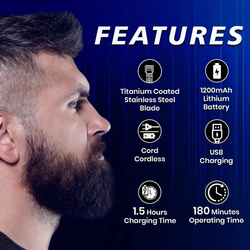 Триммер для стрижки волос VGR V-998 Синий