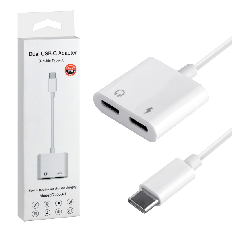 Переходник Type-C на Type-C+Type-C (fast charge)