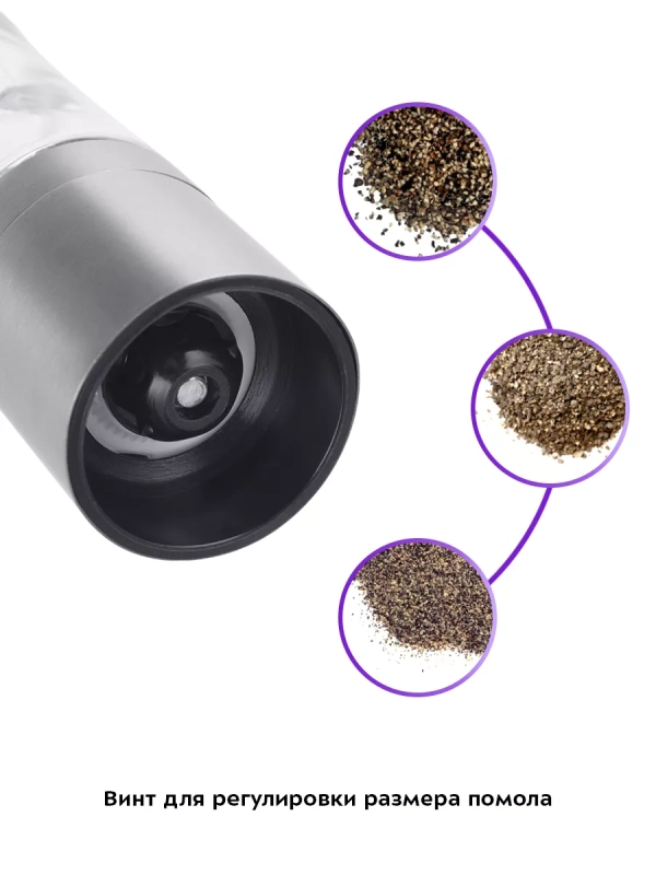 Мельница для специй ручная для соли и перца КТ-6006 Мельница для специй ручная для соли и перца КТ-6006