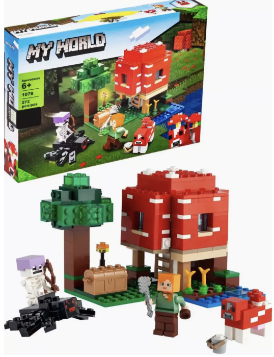 Конструктор Майнкрафт Грибной дом 272 детали