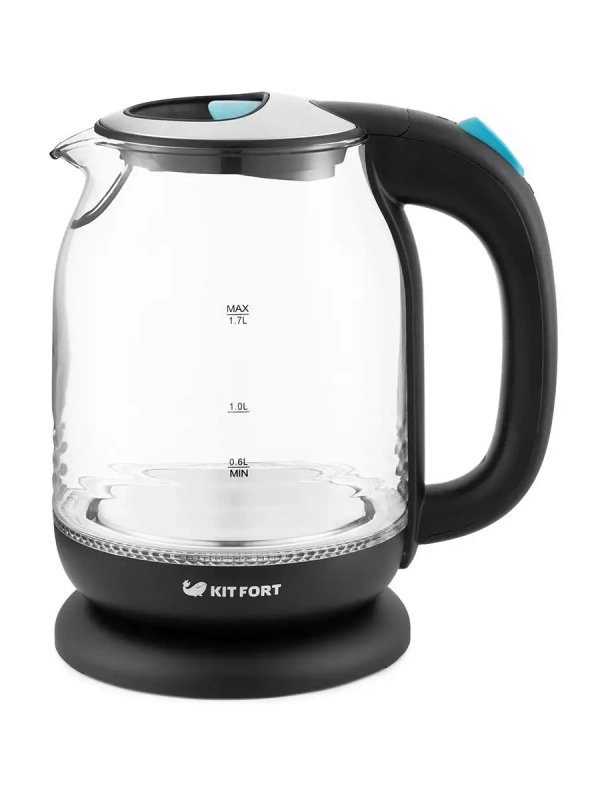 Чайник электрический стеклянный с подсветкой КТ-654 - 1.7 л Чайник электрический стеклянный с подсветкой КТ-654 - 1.7 л