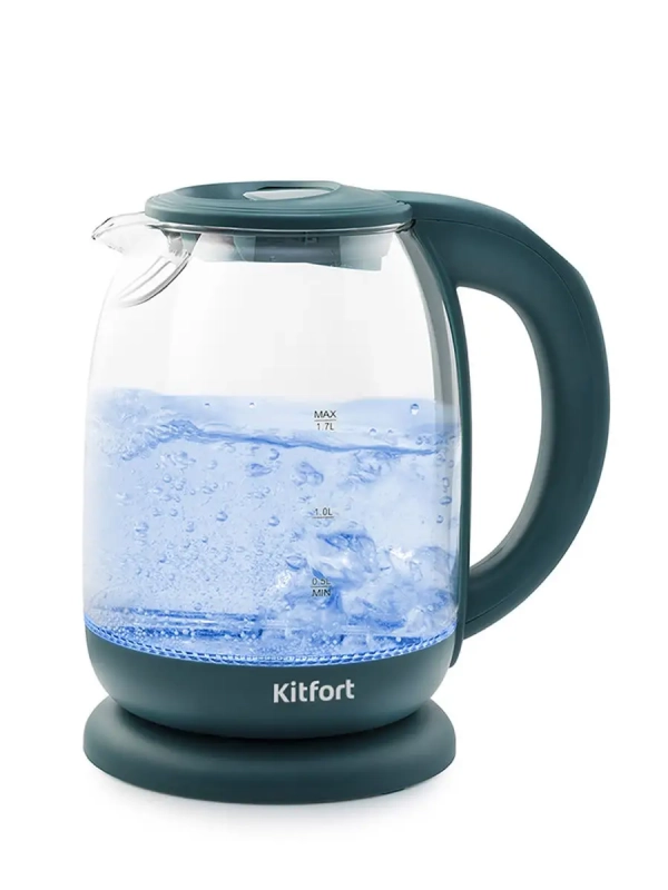 Чайник электрический стеклянный с подсветкой КТ-640 - 1.7 л