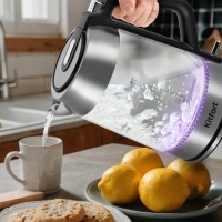 Чайник электрический стеклянный с подсветкой КТ-6174 1,7 л Чайник электрический стеклянный с подсветкой КТ-6174 1,7 л