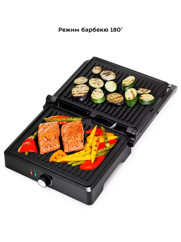 Электрогриль КТ-3662 двусторонний гриль электрический 2000Вт