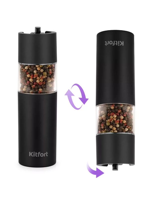 Мельница для специй электрическая для соли и перца КТ-6009 Мельница для специй электрическая для соли и перца КТ-6009