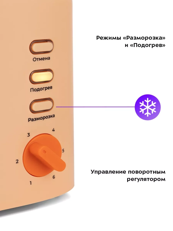 Тостер для хлеба с поддоном КТ-6214 - 980 Вт