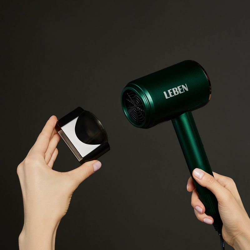 Фен для волос, 900Вт, 2 скорости, 3 температуры, 220-240В, зеленый Фен для волос, 900Вт, 2 скорости, 3 температуры, 220-240В, зеленый