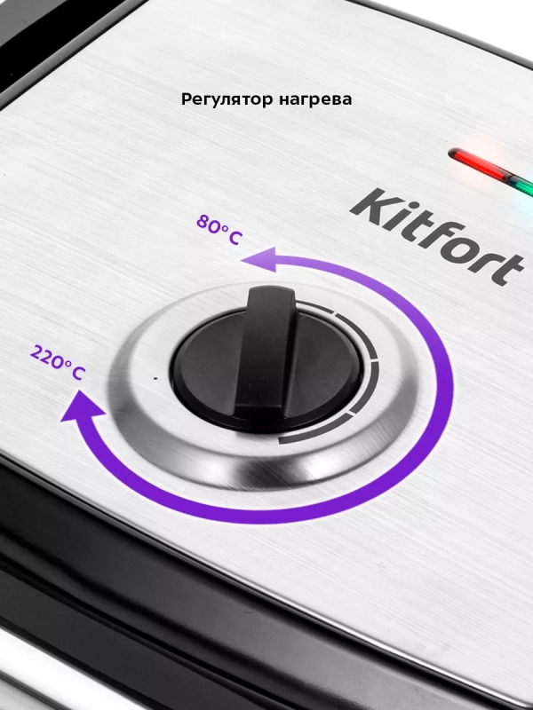 Электрогриль КТ-3613 двусторонний гриль электрический 2200Вт