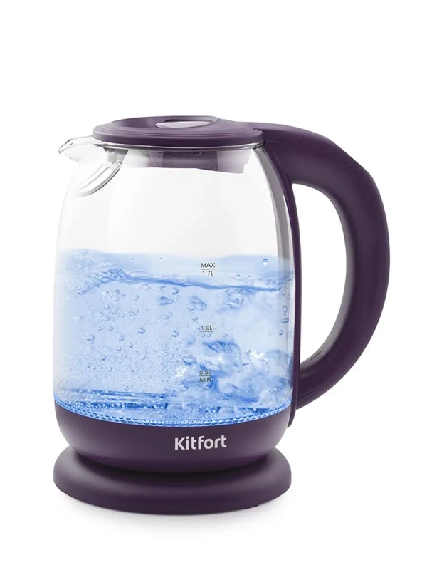 Чайник электрический стеклянный с подсветкой КТ-640 - 1.7 л