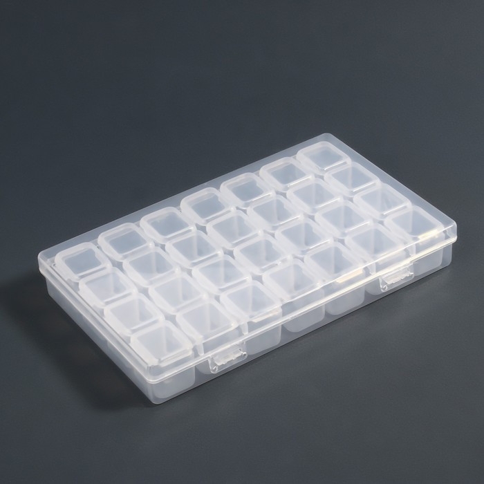 Органайзер для декора, 7 блоков, 4 ячейки, 17,5 × 10,5 × 2,7 см, цвет прозрачный Органайзер для декора, 7 блоков, 4 ячейки, 17,5 × 10,5 × 2,7 см, цвет прозрачный