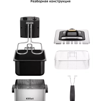 Фритюрница электрическая со съемной корзиной КТ-6238 Фритюрница электрическая со съемной корзиной КТ-6238