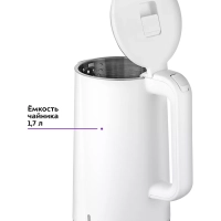 Чайник электрический металлический пластик КТ-6612 1.7 л