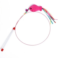 Удочка дразнилка для кошек металлическая с мягкой рыбкой Удочка дразнилка для кошек металлическая с мягкой рыбкой