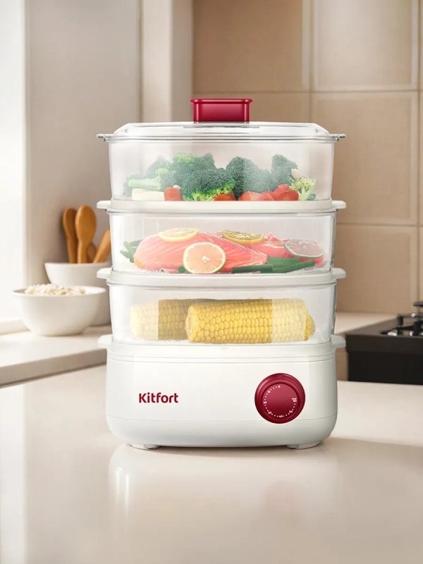 Пароварка электрическая с таймером КТ-6830 - 800 Вт