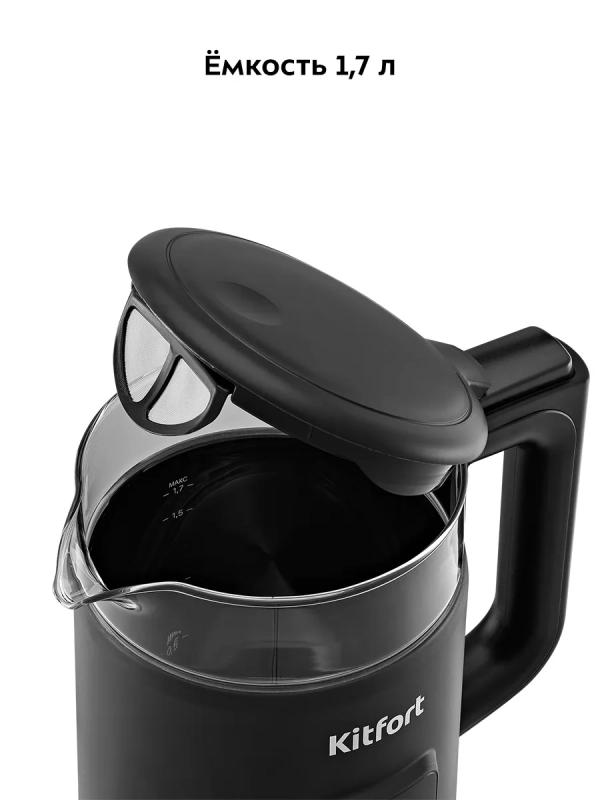 Чайник электрический с терморегулятором КТ-6714 - 1,7 л Чайник электрический с терморегулятором КТ-6714 - 1,7 л