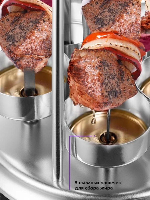 Электрошашлычница для дома КТ-1406 - 900 Вт