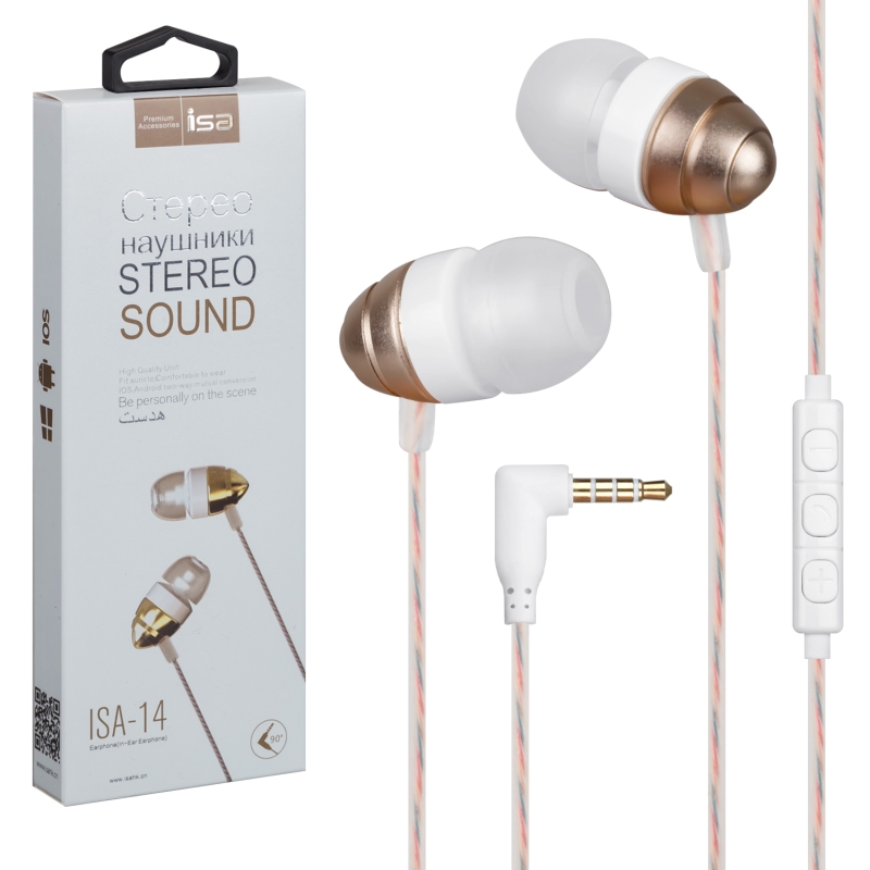 Наушники ISA-14 Кнопка ответа + микрофон ISA
