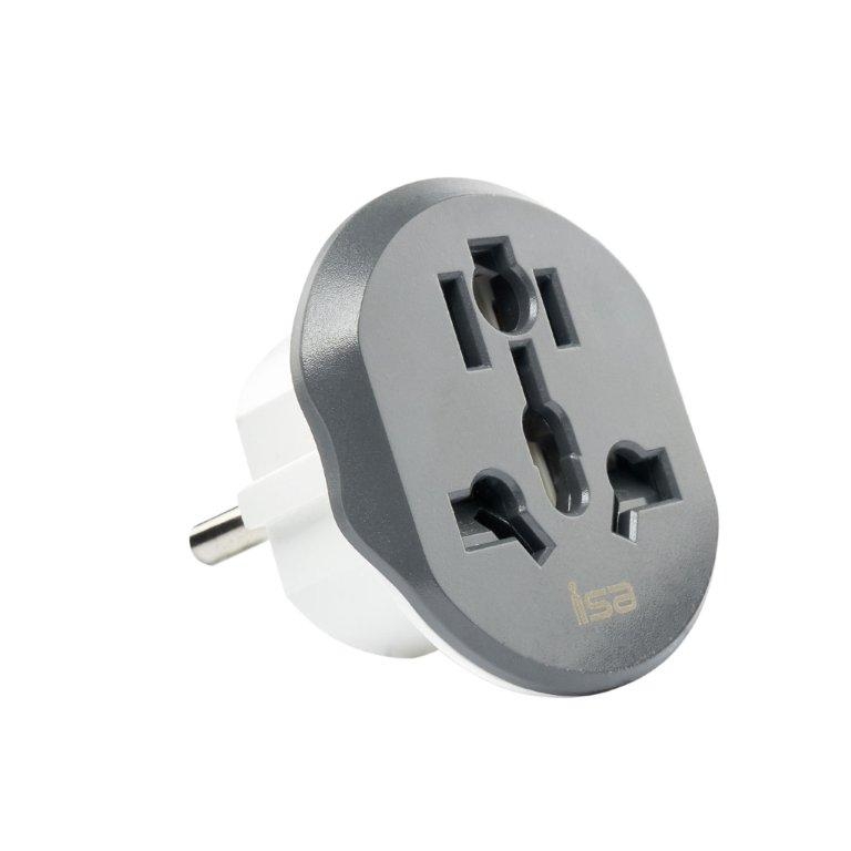 Переходник на все виды розеток ISA AD-01 СЕРЫЙ Переходник на все виды розеток ISA AD-01 СЕРЫЙ