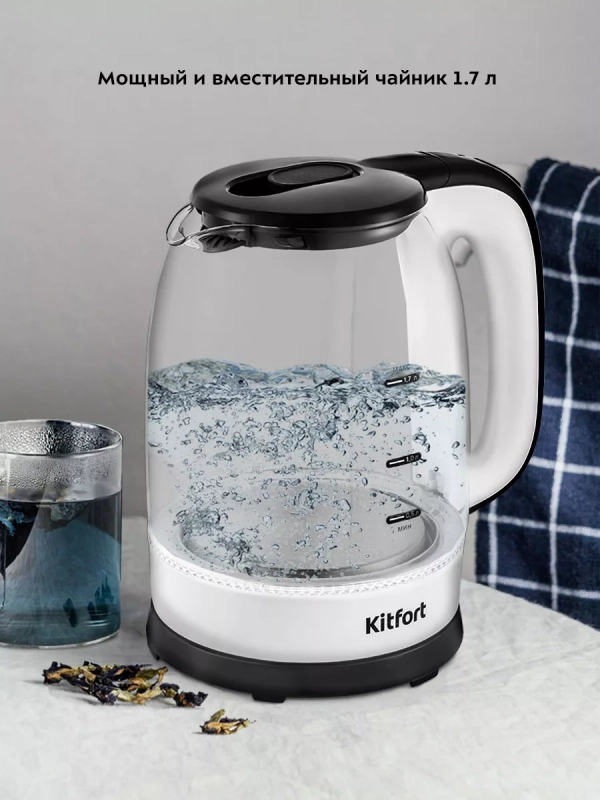 Чайник электрический стеклянный КТ-6192 - 1,7 л Чайник электрический стеклянный КТ-6192 - 1,7 л