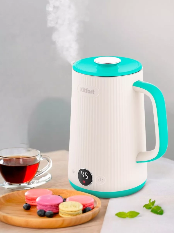 Чайник электрический металлический пластик КТ-6197 - 1.7 л